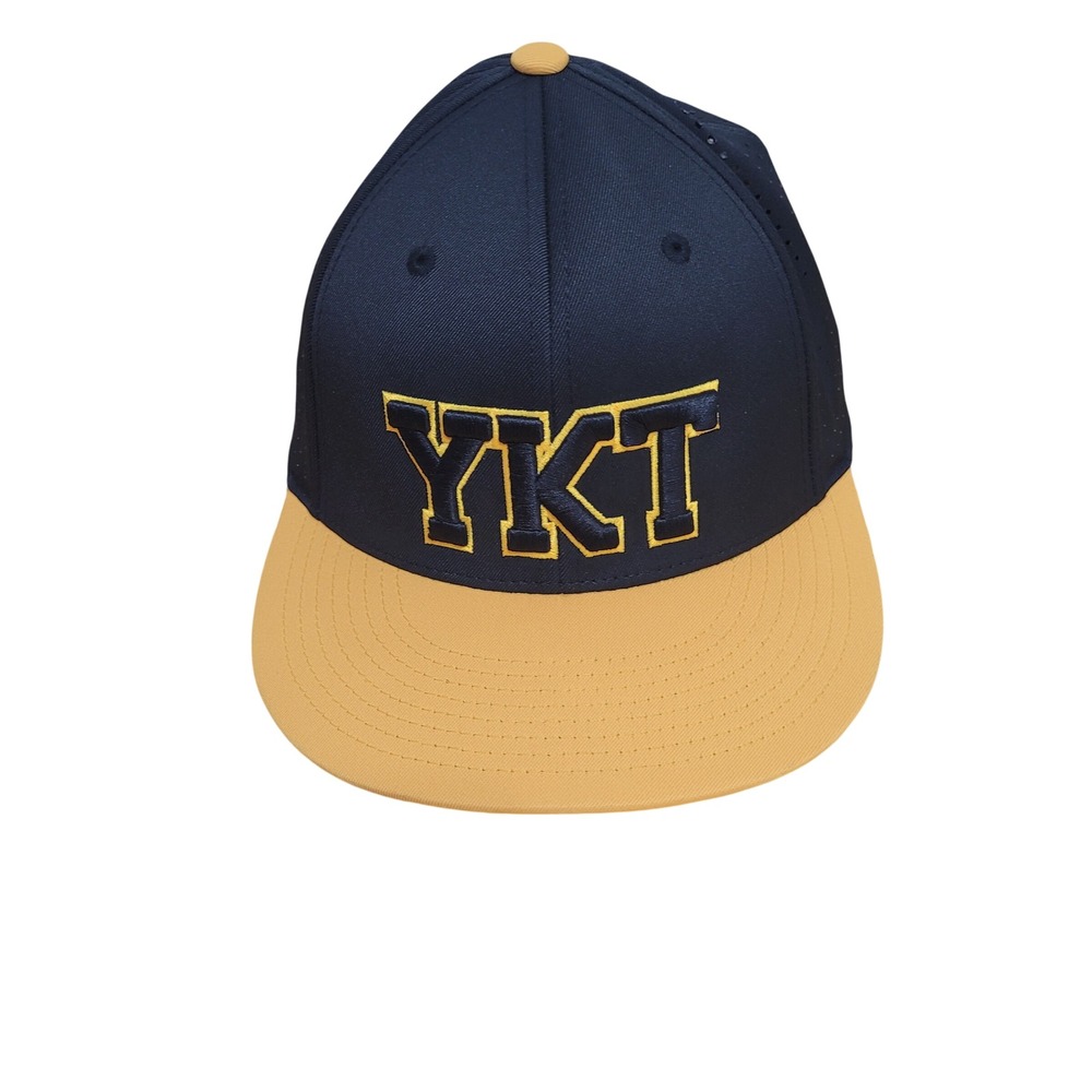 Pacific Headwear 474 Elite Series Hat Navy Gold YKT Embroidered SM-MD Fitted Cap